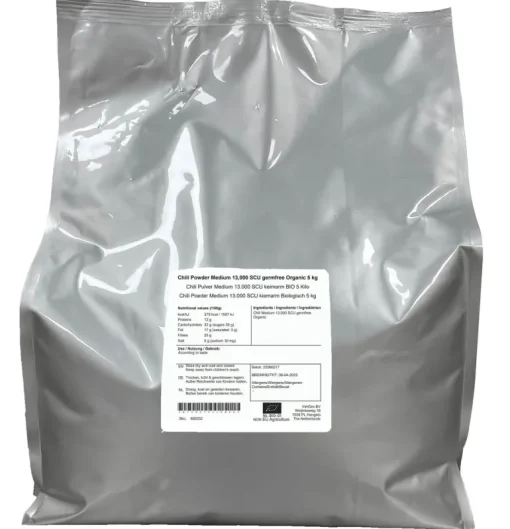 Chili Poeder Medium 13.000 SHU kiemarm Biologisch