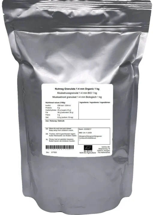 Muskaatnoot Granulaat 1-4 mm Biologisch