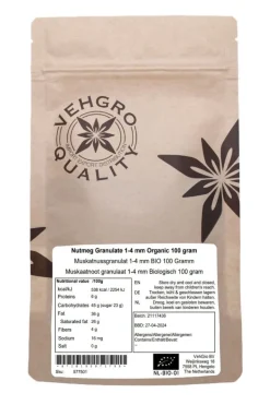 Muskaatnoot Granulaat 1-4 mm Biologisch